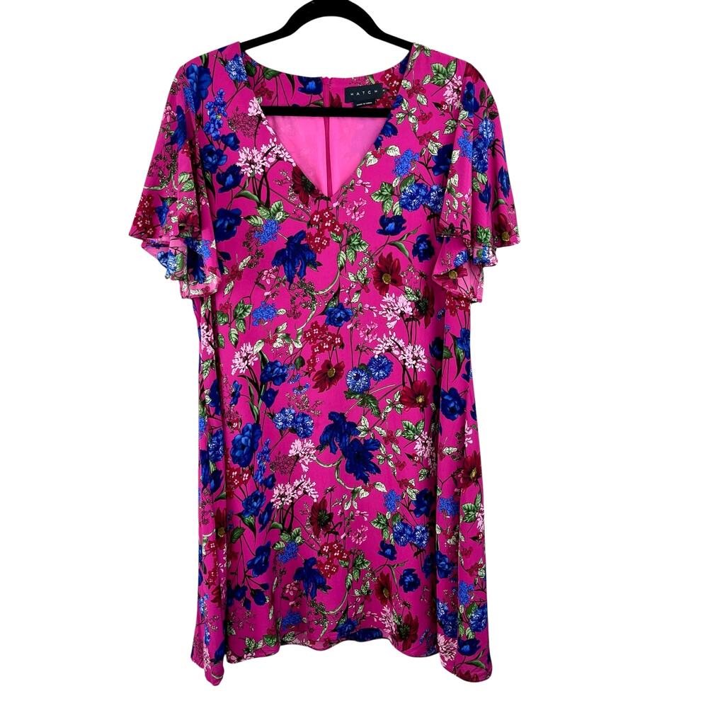 Hatch The Grace Dress Pink Queen Floral V-Neck Maternity Mini 3 L Designer Boho - Picture 2 of 16